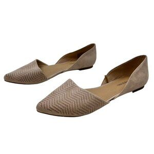 Massini Womens Beverly Pointed Toe Flats Blush Faux Suede Size 7.5